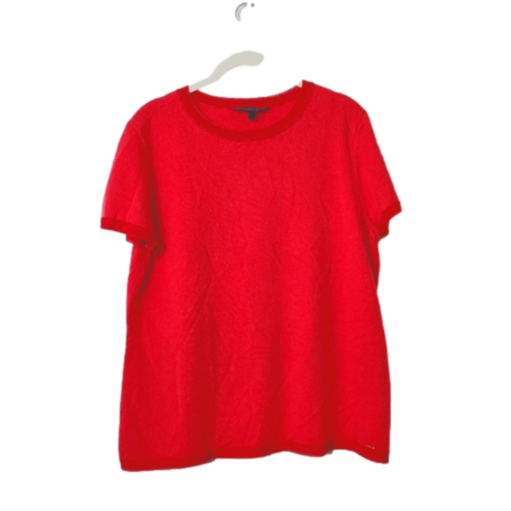 St John Crewneck Cashmere Ribbon Trim Knit Sweater